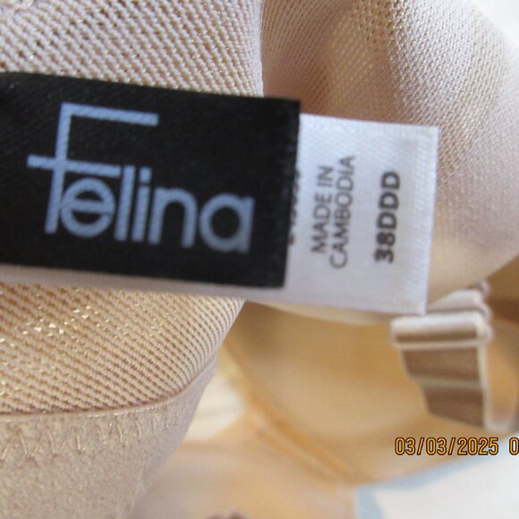 FELINA UNIQUE CROSS IN BACK BEIGE BRA SIZE 38DDD - Picture 6 of 10